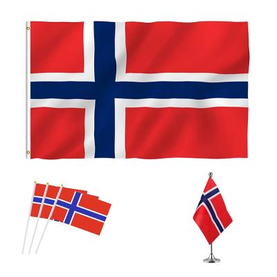 China Double Foot 3x5 Norway Flag FLYING Stitched Nordmann Norwegian National Flags Polyester With Brass Grommet Custom Banner for sale