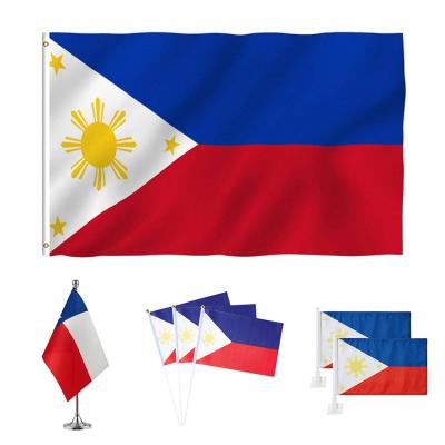 China Wholesale FLYING 3x5 Foot Philippines Flag Double Stitched Philippine National Flags Polyester With Brass Grommets Banner for sale