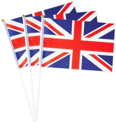 China Wholesale 30cm Flag Poles Great Britain UK National FLYING Country 14x21cm Hand Waving For Events for sale