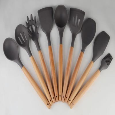 China Viable Silicone Utensil Set Kitchen Utensil Soup Pocket Skimmer Rice Spoon Turner Slotted Silicone Nylon Kitchenware Kitchen Spoon Utensil for sale