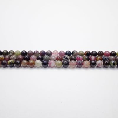 China Tourmaline Round Beads Best Option 2022 Hot Sale Unique Design AAA Gemstone Beads Bracelet Decoration Round Brilliant Cut for sale