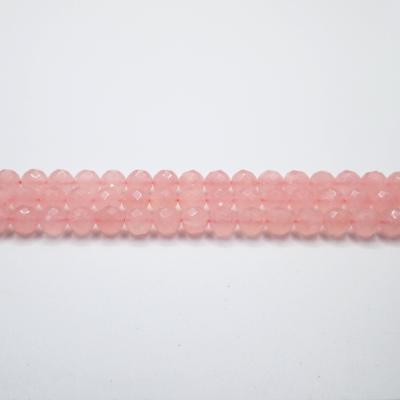 China New Arrivals Round 64 Cut Rose Quartz Rose Quartz Faceted Charming Great Price Pink Gemstone Beads For Bracelets for sale