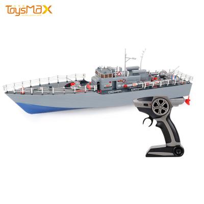 China 1:115 Remote Control Boat With Light Unique Design 4 Channel 1:115 Waterproof Rechargeable 2.4G RC Boat With Light for sale