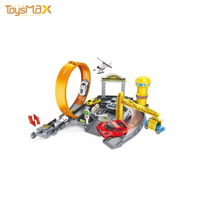 China Slot Toy Plastic DIY Catapult Building Car Parking Lane Spiking Toy for sale