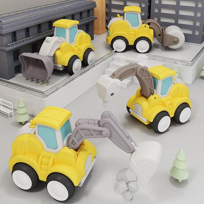 China 8PCS Friction Toy Diecast Plastic Construction Truck Toy Car Custom Model Car Excavator Bulldozer Construction Truck Toys For Boys for sale