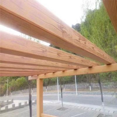 China Anti-corrosion Wood Grain Fiberglass Composite Tube Profiles for FRP Pergola Structure for sale