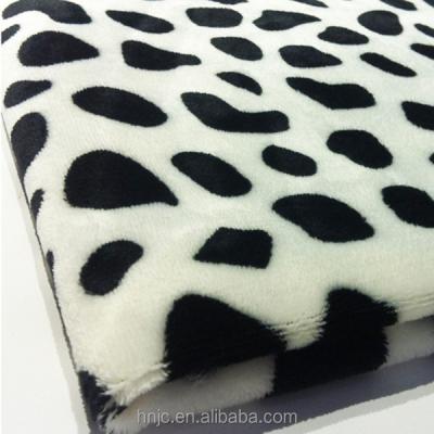 China Antistatic Cow Pattern Printed Velvet For Cover for sale