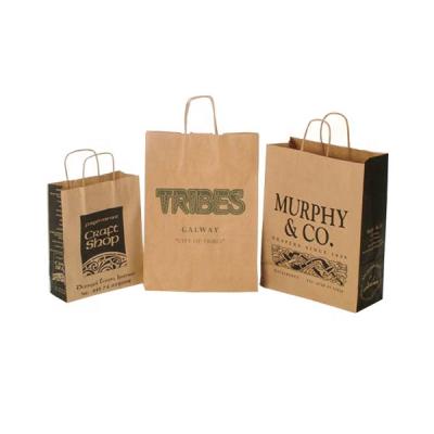 China Recycled Materials Eco - Friendly Recycle Brown Craft Paper Bag / Kraft Paper Bag Wholesale for sale