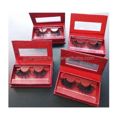 China New Arrival Custom Made Biodegradable Eyelash Packaging Box /Empty Eyelash Storage Box Red Wholesale for sale