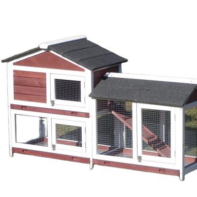 China Feature Eco-friendly Sustainable And Small Animals Application Wooden Hutch Rabbit Cage for sale