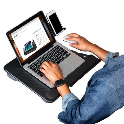 China Convertible Portable Laptop Stand with Cushion for Bed and Office and Home Lap Desk with Device Ledge, Mouse Pad, and Phone Holder for sale