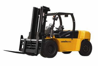 China LG80DT lonking brand 8 ton diesel forlift with forklift solid tire 8000kg for sale