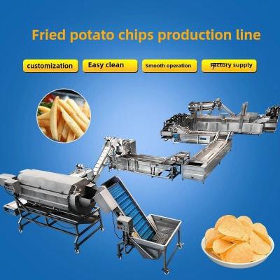 China Industrial 304 Stainless Steel French Fries Fryer Machine for 50kg/100kg Potato Chips Line for sale