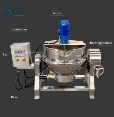 中国 工業用蒸気/ガス/電気用コート付き煮物ケトル,調動器と計時装置 販売のため