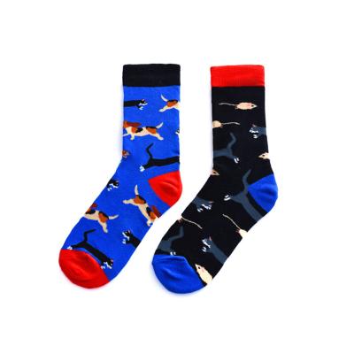 China Creative Custom Cotton Different Logo Men Women Socks Popular Left Right Foot Tube QUICK DRY Skateboard Casual Happy Socks for sale