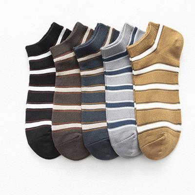 China QUICK DRY Custom Made Socks Fabric Stripes Bamboo Ankle Socks For Men for sale