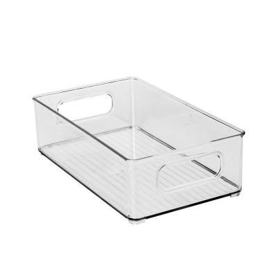 China Freshness Preservation transparent clear rectangle kitchen organizer plastic container storage bins refrigerator fridge storage box for sale