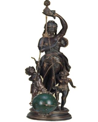 China Mother and son antique desgin style antique brass pendulum clock JGX 04 for sale