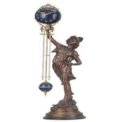 China Antique style a lively girl imitated from America's 17th antique brass pendulum clock JG5041-2 for sale