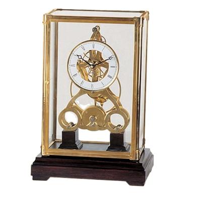 China Calendars Imitated From The French Antique 19th Gilt Polished Mechanical Brass Skeleton Desk Clock / Watch 15 Day Movement for sale