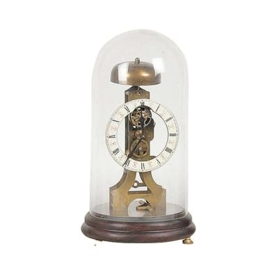 China Calendars imitated from French antique 19th gilt brass mechanical skeleton desk clock with glass cover for sale