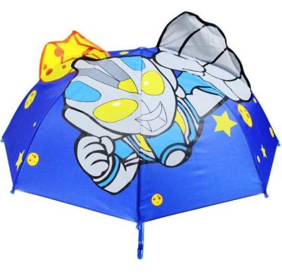 China Children's 3D Cartoon Duck Ultraman Kids Umbrella Animal Kids Long Handle Cute Dinosaur Umbrella for sale