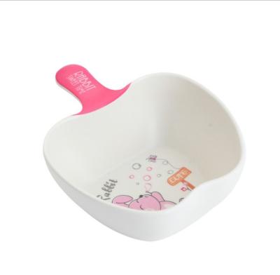 China Bamboo Fiber Kids Apple Shape Kids Bowl With Handle Cartoon Dog Elephant Giraffe Koala Koala Design Kids Soup Bowl With Handle for sale