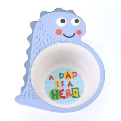 China Viable Animal Features Bamboo Fiber Cartoon Kindergarten Children Baby Kids Lunch Salad Soup Bowl for sale