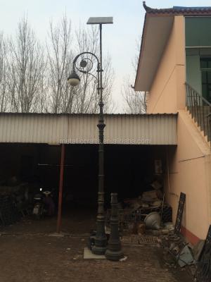 China The garden cast iron solar decorative street light post/solar cast aluminum lamp post/solar street and garden lamp post for sale