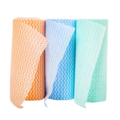 China Disposable Eco-friendly Kitchen Lazy Dishcloth Thickened Non-greasy Washable Printed Wet Dry Clean Dishes for sale