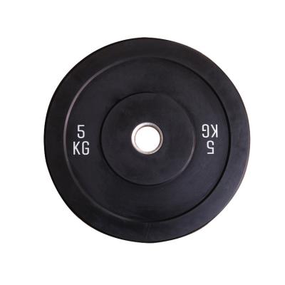 China Universal Weightlifting 5KG, 10KG, 15KG, 20KG 25KG Weight Bumper Plates, Gym Use Black Rubber 50MM Bumper Plates for sale