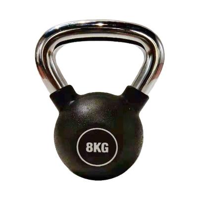 China High Quality Cast Iron Kettlebell, Premium Kettlebells, Universal Popular Gym Equipment Chrome Handle Cover PU Kettlebells for sale