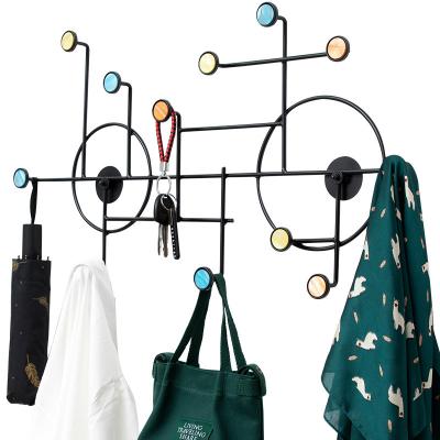 China Stocked Multi-Functional Creative Iron Art Home Porch Hangers Wall Hanging Perforation-Free Key Storage Rack for sale