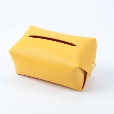 China Modern Ins Style Easy To Clean Wear-Resistant Heat Insulation Waterproof Tasteless Simple PVC Leather Pumping Paper Box for sale