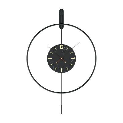 China Sense of line Personality Creative Living Room Porch Background Decoration Clock Wall-Mounted Household Modern Simple Silent Art Clock for sale