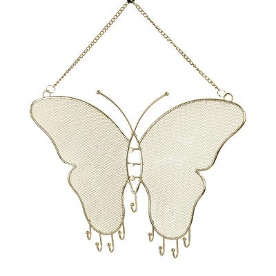 China Nordic style Nordic Style Simple Senior Metal Iron Art Gold Butterfly Type Mesh Wall Mounted Jewelry Stud Earrings Display Hanger for sale