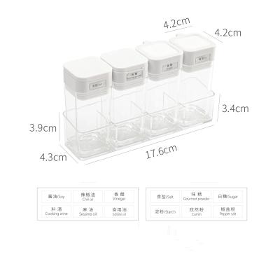 China Freshness Preservation Portable Easy Cleaning Clear Transparent Display Press Design Oil Control Seasoning Bottle With Name Tag Storage Rack for sale