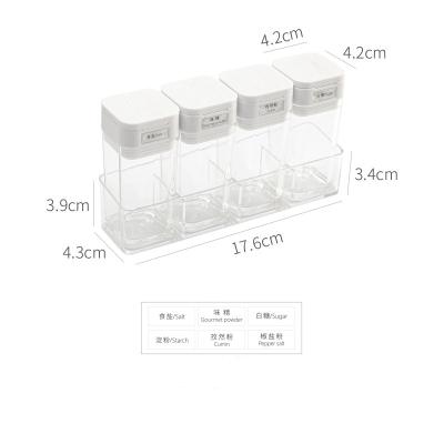 China Freshness Preservation Kitchen Supplies Double Opening Seasoning Jar Plastic Spice Shaker Oil Control Bottle Combination Set With Storage Stand for sale