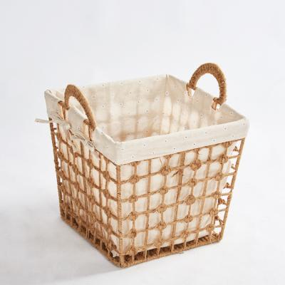 China Stocked Garden Rattan Woven Simple Large Size Storage Basket Household Dirty Clothes Basket Toys Storage Dirty Clothes Laundry Basket for sale