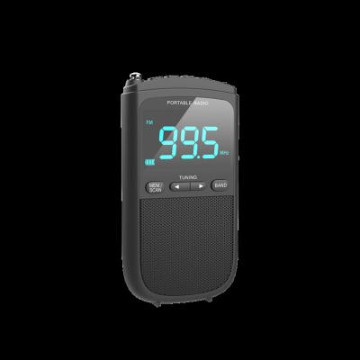 China Airband 800mAh Digital Pocket Warning Radio Alarm Clock Mini Am Fm Pocket Portable Player High Quality Portable Time Radio for sale