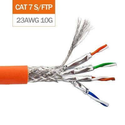 China Linkwylan Cat7 Cable SFTP 23AWG Network Installation LAN Cable Solid Wires Shielded 10G 1200Mhz Hi-Speed ​​LSZH Support 4PPoE LW-CA7S-500/NC for sale