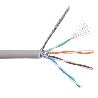 China Linkwylan 10GBit CAT 6A S/FTP Bulk Patch Raw Cable AWG26 Stranded Copper Wires LSOH/LSZH JACK LW-C6AS-P305-GY for sale