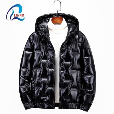 China Parride Customizable Embossed Design Mens Striper Shiny Vest Shiny Bubble Jackets For Men for sale