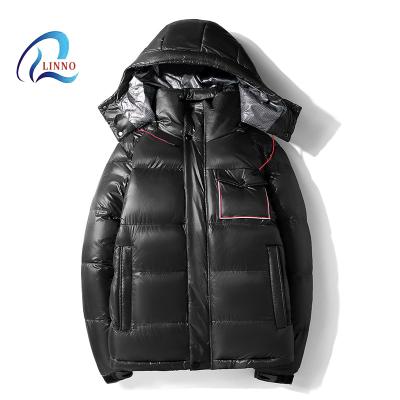 China Handsome Style Viable Wholesale Waterproof Men Padded Polyester Hooded Jacket for sale