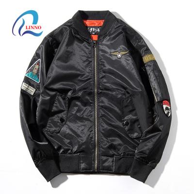 China Custom Logo Embroidery Custom Anorak Coat Breathable Fashionable Men's Zipper Flight Copper Jacket for sale