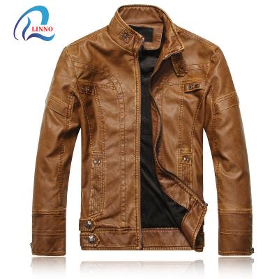 China Good Quality Waterproof Mens Fashion Leather Jackets PU Leather Jacket Men Winter Fleece Casual Warm Stand Collar Leather Jackets for sale