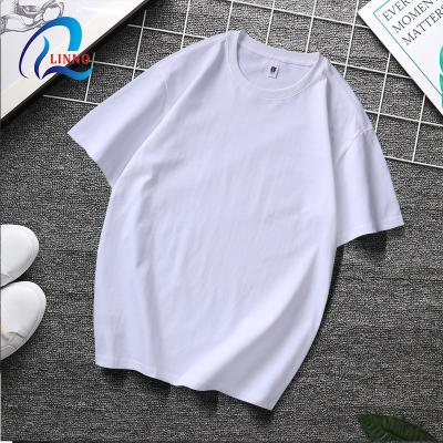 China Wholesale Round Base Short Sleeve Anti-wrinkle T-shirt White Blank Men's T-shirt Custom Plain Cotton T-shirt for sale