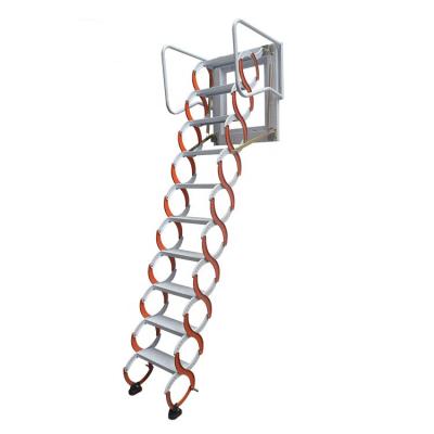 China Wall Mounted Attic Staircase Folding Ladders Titanium-Magnesium Alloy Telescopic Ladder Railing Wall Mounted for sale