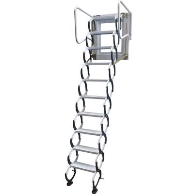 China Black Steel Wall Mounted Folding Ladders Attic Folding Ladder for sale