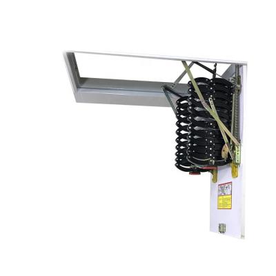 China Custom Black Manual Folding Ceiling Folding Attic Ladders Steel Attic Ladder for sale